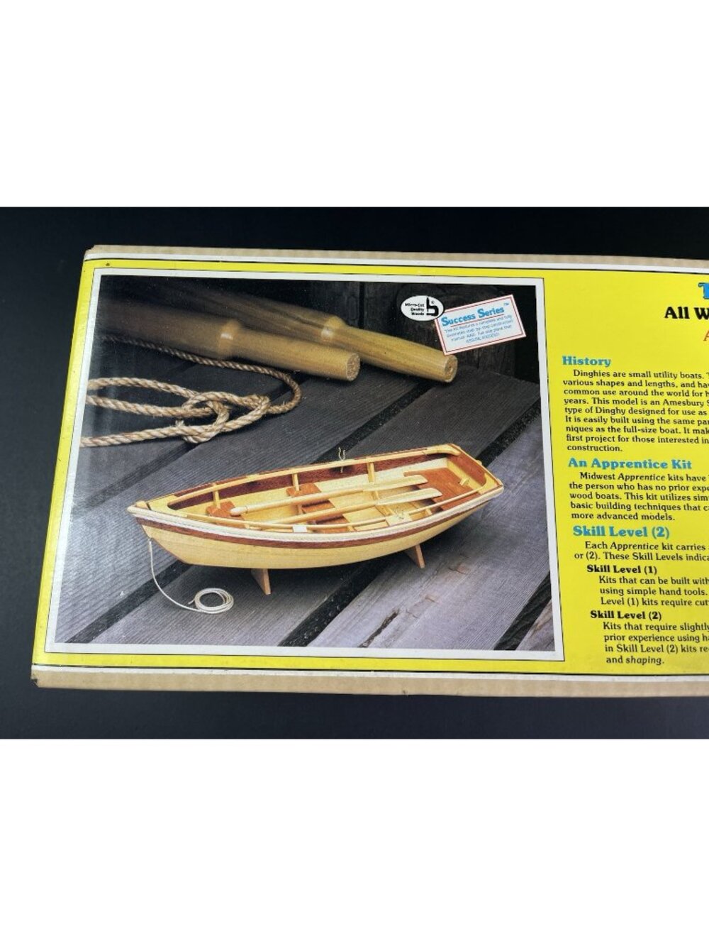 Vtg Midwest The Dinghy Wood Model Kit Boat #950 NEW Open Box Level 2 Build Gift